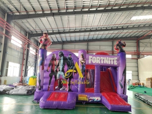 Château gonflable combiné extérieur de Fortnite 5 dans 1 avec la maison commerciale de rebond de glissière - Product Image 2