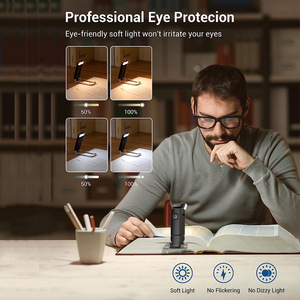 Botón de plástico USB <span class=keywords><strong>Mini</strong></span> protección ocular plegable libro Clip luz conveniente portátil Simple lectura luz trabajo aprendizaje lámpara de noche - Product Image 4