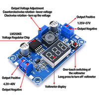 Modul catu daya konverter step-down buck DC-DC LM2596 yang dapat disesuaikan LM2596S dengan layar