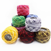 24 pièces de fil de crochet teint panaché boules de fil de coton à broder pour arc-en-ciel couleur point de croix couture artisanat fournitures