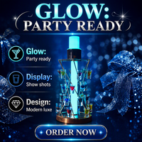 Présentoir LED métallique pour bouteilles, support de service VIP lumineux avec éclairage pour discothèque, bar et soirées