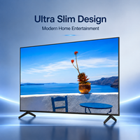 TV Android 55 Inci Smart Television dengan Layar LED Resolusi 4K untuk Penggunaan Hotel, Kabinet Hitam, Film, Game, Streaming Online