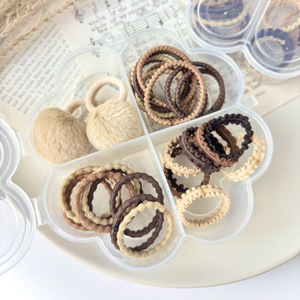 Xin Yue Hair <b>Ties</b> <b>Brown</b> Elastic Hair Bands For Kids Daily Use With Pom Pom Design - Product Image 2