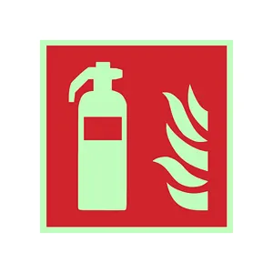 Señal de protección contra incendios símbolo signo extintor imprimible 150x150mm