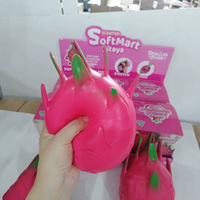 Grande Simulation de Fruit Pitaya Moelleux à Rebond Lent, Jouet Anti-Stress à Presser, Boîte Mystère, Cadeau de Fête Décompression, Vente en Gros