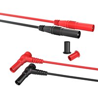 Kit de 25 sondes de test multimètre en silicone avec sondes de perforation de fils remplaçables, pinces crocodiles, crochets de test, pinces de test