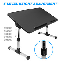 Plateau de bureau portable pliable ergonomique en bois MDF pour ordinateur portable, bureau à domicile, lit