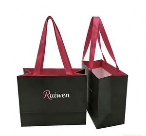 Luxury Custom Color Paper <b>Bags</b> Factory Fashion Shopping Clothes Ribbon Handles <b>Packing</b> <b>Bags</b> With Your Own logo - Product Image 3