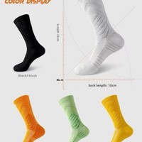 Chaussettes de sport athlétiques en tissu éponge épais avec logo personnalisé, montantes jusqu'au mollet, pour le basketball, la course et l'entraînement (vente en gros)