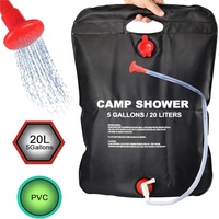 Sac de douche solaire de randonnée et de camping en PVC durable et léger de 20 L