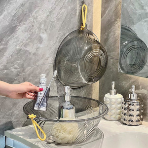 Transparent Thickened Laundry <b>Basin</b> <b>Round</b> Pet Material Wall Mounted Washbasin For Home Kitchen Use - Product Image 3