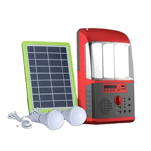 Panel de energía solar con radio de luz 30smd, lámpara de emergencia recargable, sistema de iluminación solar para el hogar con entrada usb