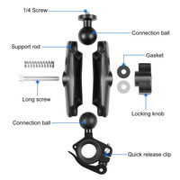 Adaptateur à boule de 25 mm (1 pouce) pour support de téléphone de voiture ou de vélo, bras de connexion en métal à double douille Ram Mount, 6 cm, 9 cm, 15 cm