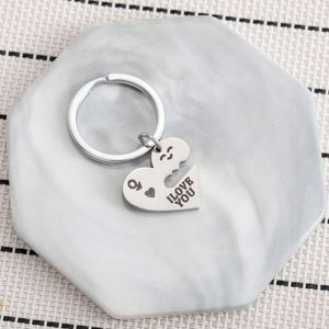 Nuevo Llavero Minimalista Dorado y Plateado, un Par de Llaveros, Regalo de San Valentín, Amor de Pareja, Llaves de Acero Inoxidable - Product Image 5