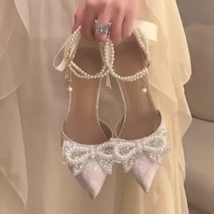 Zapatos de Novia Elegantes para Primavera/Verano 2026, Plataforma con Tacón Alto para Mujeres de Baja Estatura - Product Image 1