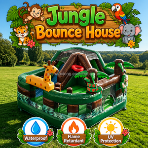 <span class=keywords><strong>Château</strong></span> <span class=keywords><strong>gonflable</strong></span> commercial pour enfants, thème animalier Safari, avec toboggan, pour la <span class=keywords><strong>vente</strong></span> en gros - Product Image 1