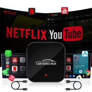 Wireless CarPlay Android Auto 4 en 1 Car <span class=keywords><strong>TV</strong></span> Box Car Play AI Box <span class=keywords><strong>Apple</strong></span> Dongle Adapter Multimedia Video Box avec YouTube <span class=keywords><strong>Netflix</strong></span> - Product Image 2