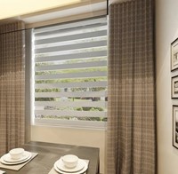 Persianas Automatizadas Motorizadas Inteligentes Tipo Zebra, Cortinas Opacas Personalizadas para Sala de Estar, Dormitorio, Verticales Eléctricas para Uso en Oficina