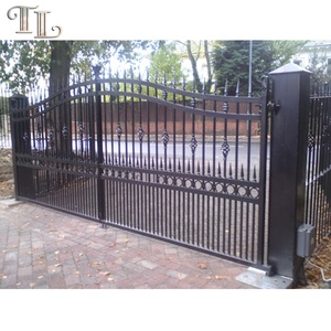 Wrought Sắt Vườn Cổng Chất Lượng Cao Nhà Chính Cổng Thiết Kế Mạ Kẽm Ưa Thích Đường Lái Xe Cổng - Product Image 4