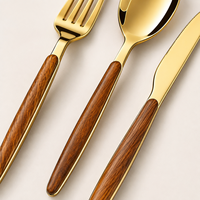 Ensemble de couverts en acier inoxydable SS410, poignée en plastique écologique, poli miroir, luxe léger, pour hôtels, restaurants, traiteurs, en gros