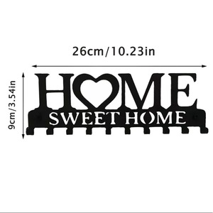 Porte-clés mural en métal « Home Sweet Home » avec 10 crochets pour la décoration de la maison, origine Yiwu - Product Image 5