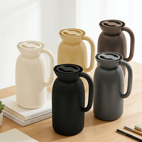 Bouilloire à eau en PP personnalisée de 1 L avec poignée de couvercle, design moderne, sans BPA, écologique, recyclable, à double paroi, isolée sous vide, cadeau d'affaires