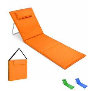 Tappetino da Spiaggia Pieghevole con Schienale Regolabile 150x50x42 Cm, Cuscino Incluso per Uso Esterno - Product Image 1