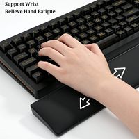 Repose-poignets pour clavier Akko Anime en mousse à mémoire de forme, support rembourré doux, prévient les douleurs au poignet, pour la frappe continue et le jeu (noir 390x70x19mm)