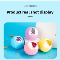 Bom Mandi Bunga Kering 100g Label Pribadi, Minyak Esensial Alami, Bola Mandi Berbusa, Aroma & Warna Kustom, Bom Mandi Spa untuk Set Hadiah