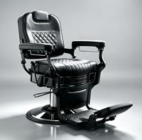 Chaise de barbier vintage de haute qualité, chaise noire inclinable hydraulique, chaise de barbier professionnelle
