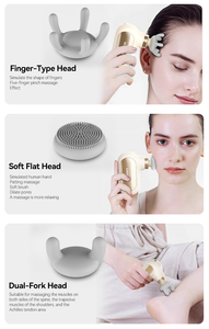 Pistola de Masaje Fascial Mini de Silicona, Nueva, con Vibración de Percusión Profunda, con Calor, con 5 Cabezales de Masaje - Product Image 4