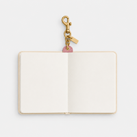 LABON Maßgefertigtes A7 Notizbuch Charm Creme Polka Dot Druck Aquarell Schleifendesign Leder Schlaufenkette Gold Karabinerhaken OEM ODM
