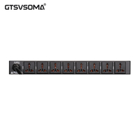 GTSVSOMA WS308 Séquenceur d'alimentation 10 canaux 30A monté en rack avec voltmètre LED et affichage rétroéclairé, construction métallique