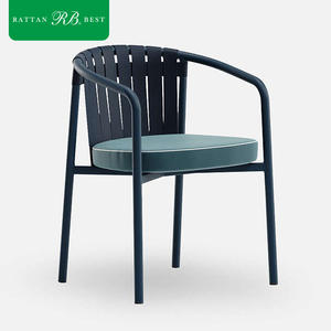 Silla de Comedor Moderna y Resistente con Marco de Aluminio Azul Marino para Jardín, Patio, <span class=keywords><strong>Restaurante</strong></span> y Hotel - Product Image 6