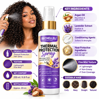 Spray protecteur thermique à l'huile de coco pour cheveux, marque privée - Protecteur thermique sans parabène ni colorant, format voyage, kit de produits de soin capillaire