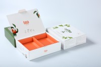 Boîtes à chocolat Cailyn écologiques, imperméables, au toucher doux, en carton blanc pliable, emballage rigide pliable durable