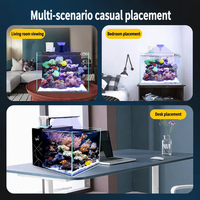 Filtre arrière JSD pour aquarium d'eau salée, verre ultra-clair, bac à poissons marins, écrémeur de protéines, éclairage LED, pompe submersible silencieuse