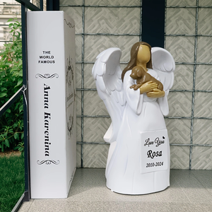 Resina Estátua Decorações, Estatuetas, Resina Moldes, Jardim e Pátio Arte Escultura Decorações para Anjos Segurando Cães - Product Image 6