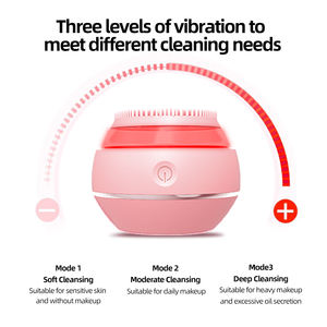 Instrumento de limpieza facial eléctrico ultrasónico 3 en 1 Cepillo de limpieza facial de silicona sónica - Product Image 5