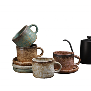 Set creativo Vintage tazza piattino in porcellana eco-friendly 230ml capacità Country stile personalizzabile casa Espresso tè pomeridiano - Product Image 6