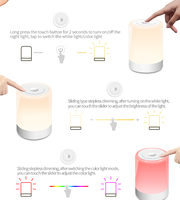 Lampe de nuit pratique pour chambre à coucher, pour adultes et enfants, lampe de nuit LED colorée, à piles, lampes de chevet