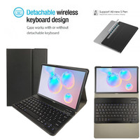 Casing untuk Samsung Galaxy Tab S6 10.5 SM-T860 SM-T865 2019 Penutup Casing Keyboard dengan Keyboard Rusia Spanyol Inggris Korea Arab