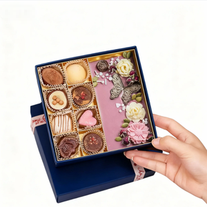 Boîte à chocolats en papier vide pour le Nouvel An, boîte à truffes carrée à 9 compartiments, pour la maison ou le bureau - Product Image 3