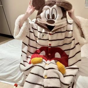 Divertido <span class=keywords><strong>Pijama</strong></span> de Cosplay para Adultos, Disfraz de <span class=keywords><strong>Mickey</strong></span> Mouse de Felpa Coral, Ropa de Dormir Extra Grande para Niños, Regalo para Fiestas Navideñas IM142-W - Product Image 4