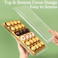 Boîte à chocolat YUZMEI de 24 pièces, taille 310x165x40mm, emballage cadeau en acrylique, contenants en plastique transparent pour bonbons Ferrero Rocher