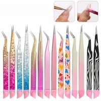 Pince à épiler multifonctionnelle à double extrémité de style japonais Outil d'autocollant d'ongle de manucure en acier inoxydable pour le pressage de silicone d'art d'ongle