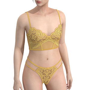 Benutzer definierte Damen Satin BH und Slip Set Hot Sexy Stickerei Dessous für Damen - Product Image 3