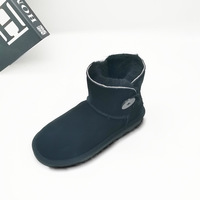 Nouvelles bottes de neige pour femmes en peau de mouton, taille 45, hiver, avec boucle latérale, design de marque, en cuir de vachette et fourrure, style Ugh.