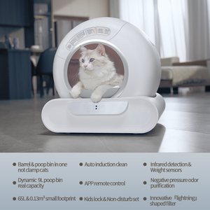 Bac à litière pour chat intelligent de luxe à nettoyage automatique Contrôle des odeurs Extra large Fermé Automatique Intelligent 10 kg 65 L Compatible Wi-Fi - Product Image 2