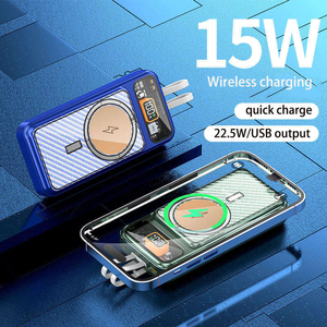 Nouvelle <span class=keywords><strong>batterie</strong></span> <span class=keywords><strong>externe</strong></span> magnétique sans fil 15W à charge rapide, <span class=keywords><strong>10000mAh</strong></span> haute capacité, portable, avec câble double intégré, chargeur de téléphone <span class=keywords><strong>externe</strong></span> - Product Image 2